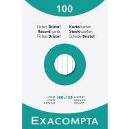 Lot de 10 Étui de 100 fiches - bristol ligné non perforé 100x150mm