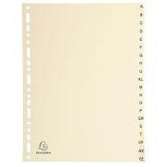 Lot de 10 Intercalaires carte peau 155g 20 positions de a à z A4