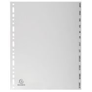 Lot de 10 Intercalaires mensuels gris janv-déc. 12 positions A4 maxi