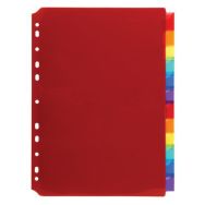 Lot de 10 Intercalaires pp couleur avec porte étiquette A4 12positions