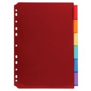Lot de 10 Intercalaires pp couleur avec porte étiquette A4 6 positions