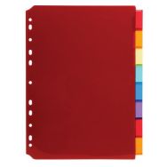 Lot de 10 Intercalaires pp couleur avec porte étiquette a4 8 positions
