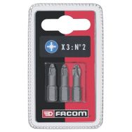 Lot de 10 Jeux de 3 embouts ED102T pour vis PZ2 - Facom