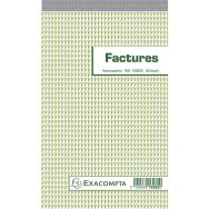 Lot de 10 Manifold Factures collé en tête 50 feuillets dupli autocopiants