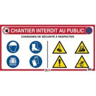 Lot de 10 Panneau de chantier 10 en 1 - 800x400mm - PP alvéolaire
