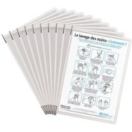 Lot de 10 Poche à pivots inox antimicrobienne - A4 - blanc