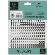 Lot de 10 Pochette de chiffres adhésifs noirs 0-9 10 mm