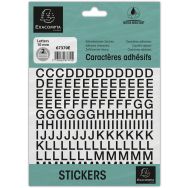 Lot de 10 Pochette de lettres adhésives noires A-Z 10 mm