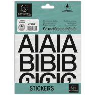 Lot de 10 Pochette de lettres adhésives noires A-Z 40 mm