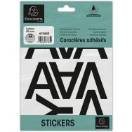 Lot de 10 Pochette de lettres adhésives noires A-Z 60 mm