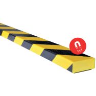 Lot de 10 Profilés Flexibles magnétiques Noir / Jaune. Type D 10x1 m