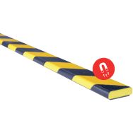 Lot de 10 Profilés Flexibles magnétiques Noir / Jaune. Type F 10x1 m