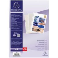 Lot de 10 Sachet de 10 pochettes perforées - pvc lisse - a4