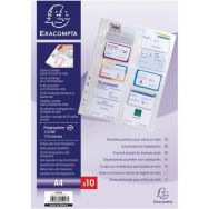 Lot de 10 Sachet de 10 pochettes perforées pour cartes de visite