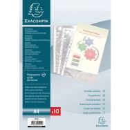 Lot de 10 Sachet de 10 pochettes perforées pp lisse 6/100e - a4