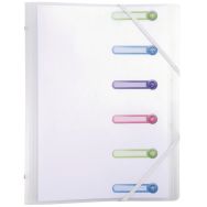 Lot de 10 Trieur polypropylène 3 rabats 6 compartiments Chromaline - A4