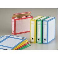 Lot de 10 boites archives dos de 8 cm couleurs assorties pour format A4