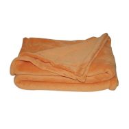 Lot de 10 couvertures microfibre 75 x 100 cm abricot