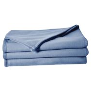 Lot de 10 couvertures polaires Poline 180 x 220 cm coloris myosotis