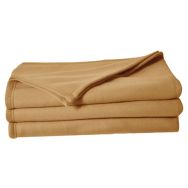 Lot de 10 couvertures polaires Poline 180 x 220 cm coloris sable