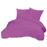 Lot de 10 draps housses coton 90x200 cm coloris uni prune