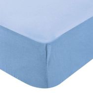 Lot de 10 draps housses unis 60 x 120 cm, coloris enfant Bleu