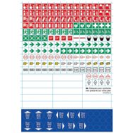 Lot de 10 feuilles de symboles plans d'évacuation et d'intervention adhésifs