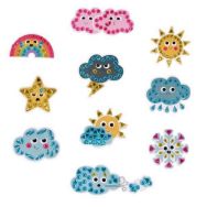 Lot de 10 magnets à strasser météo et émotions