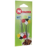 Lot de 10 piques à bigorneaux en inox embout coloré