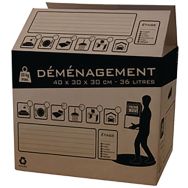 Lot de 12 Carton de déménagement 36L
