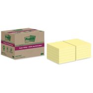 Lot de 12 Notes Super Sticky Recyclées 76x76mm 12blocs jaune Post-it®