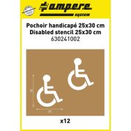 Lot de 12 Pochoir réutilisable planche Handicapé 25x30 cm