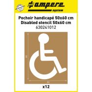 Lot de 12 Pochoir réutilisable planche Handicapé 50x60 cm