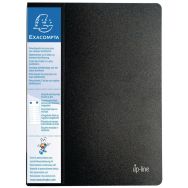Lot de 12 Protège-documents rigide avec porte étiquette 60 vues Noir