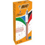 Lot de 12 Stylo-Bille 4 Couleurs or rose - lot de 12 - BIC