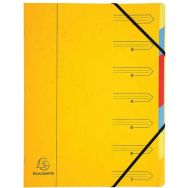Lot de 12 Trieur agrafé avec élastiques 7 compartiments - Jaune