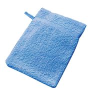 Lot de 12 gants de toilette éponge Wali 15 x 20 cm, coloris bleu