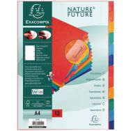 Lot de 15 Intercalaire carte lustrée 225g avec onglets 12 positions A4