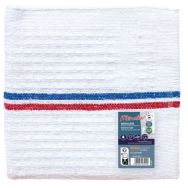 Lot de 15 Serpillière gaufrée supérieure blanche