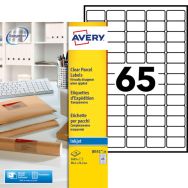 Lot de 1625 Mini étiquette transparente 38,1 x 21,2 mm - Impression jet d'encre