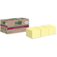 Lot de 18 Notes Super Sticky Recyclées 76x76 mm 14 + 4 blocs jaune