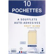 Lot de 200 Pochettes kraft 162x229x30 auto adhésives à soufflet