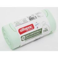 Lot de 200 Sac poubelle compostables - Déchets organiques -110L - Vert