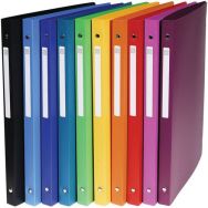 Lot de 20 Classeur 4 anneaux 15 mm polypropylène uni - A4