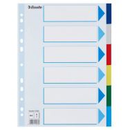 Lot de 20 Intercalaire PP, A4+ - 6 touches - Multicolore - Esselte