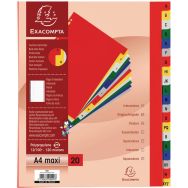 Lot de 20 Intercalaires alphabet pp couleurs 12/100e 20 positions A4+