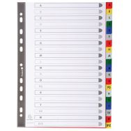 Lot de 20 Intercalaires alphabétiques pp couleurs 12/100 az A4