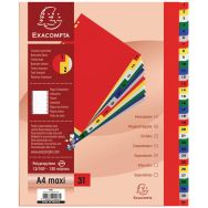 Lot de 20 Intercalaires imprimés pp couleurs 12/100e 31 positions A4+