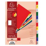 Lot de 20 Intercalaires numériques PP 12/100e 12 positions A4