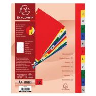 Lot de 20 Intercalaires numériques polypropylène 12 positions A4 maxi